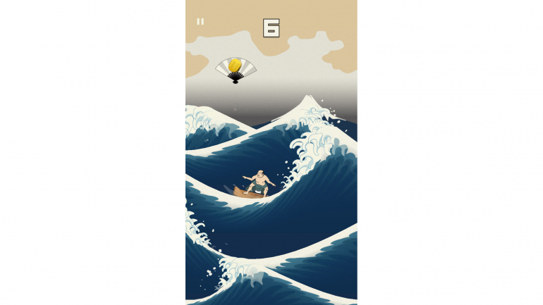 葛飾北斎の浮世絵でサーフィン うきよウェーブ 無料ゲームアプリ Dime アットダイム