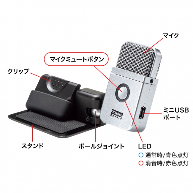 テレワークに便利 クリップ付きでノートpcに固定できるサンワサプライの超コンパクトusbマイク Mm Mcu09bk 10sv Dime アットダイム