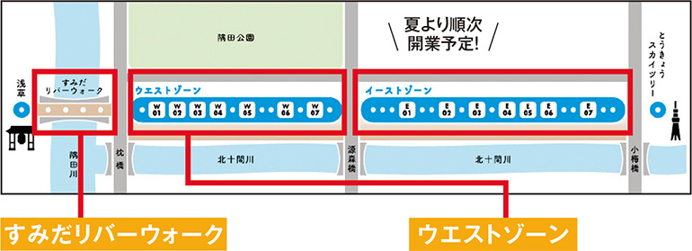 東京ミズマチ が開業 東武鉄道浅草駅からとうきょうスカイツリー駅間に14区画の施設と遊歩道が誕生し盛り上がる東京下町エリア Dime アットダイム