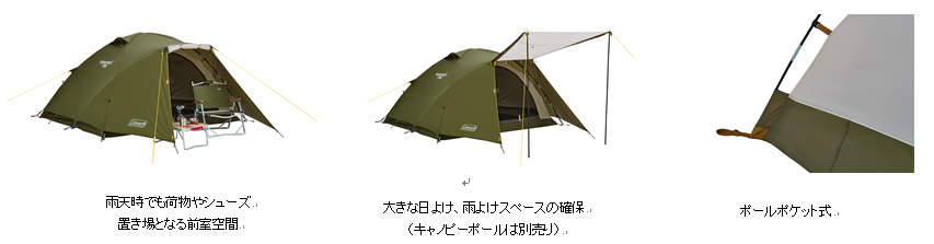 雨が降っても問題なし！速乾性素材TexFiberを採用したコールマンの新作テント＆タープ｜@DIME アットダイム