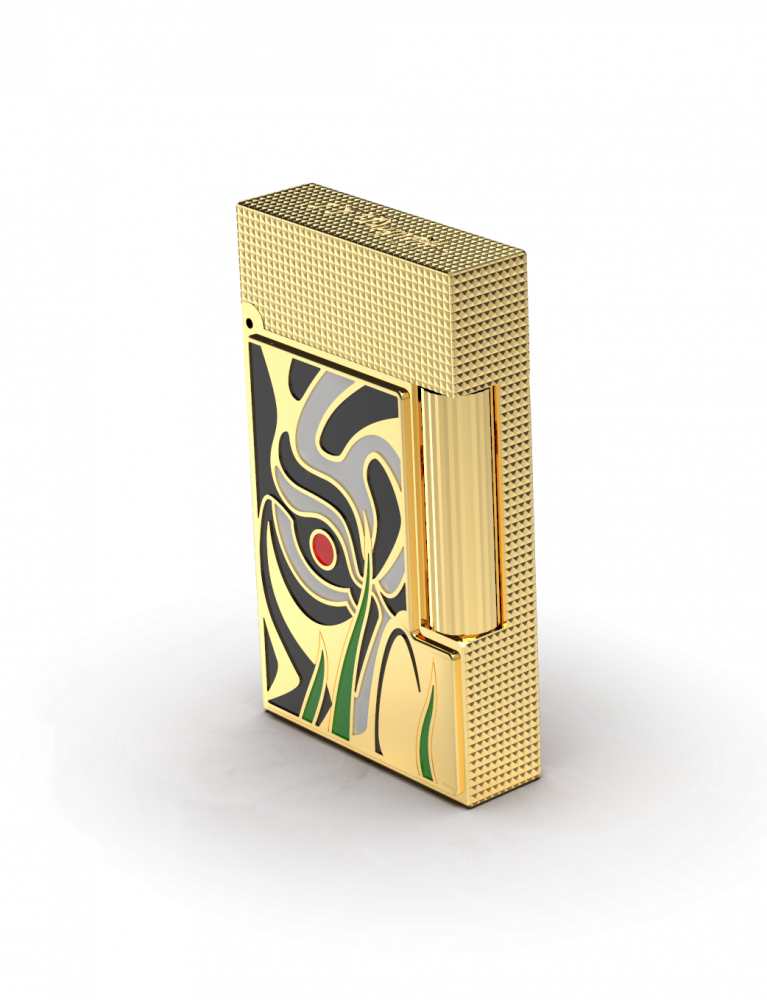 The motif is a tiger! ST Dupont's handmade lighter Auto Creasion with  brilliant brass and yellow gold ｜-@DIME - Personal Shopper Japan