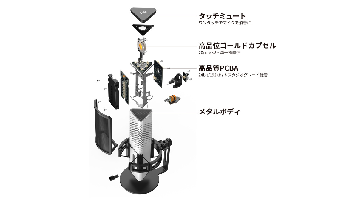 192kHz/24bitのハイレゾ録音に対応したEndgame GearのUSBコンデンサー