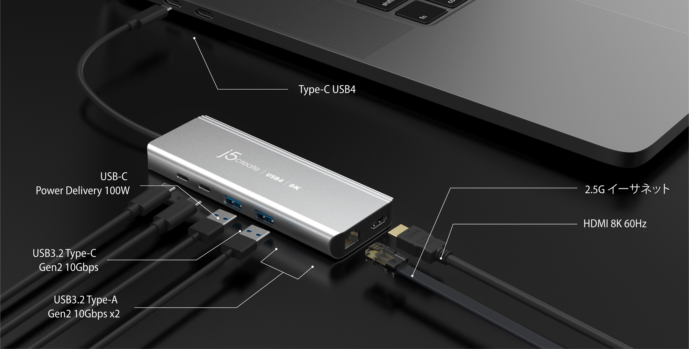 j5createからMacBook Pro/Air用のマルチアダプターとUSB4チップ搭載の