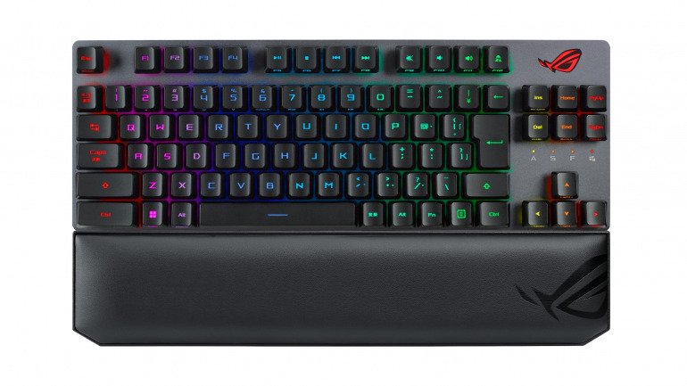 レザーレットの磁気リストレストが付属！トライモード接続に対応したROGのゲーミングキーボード「Strix Scope RX TKL Wireless Deluxe」に日本語配列版が登場