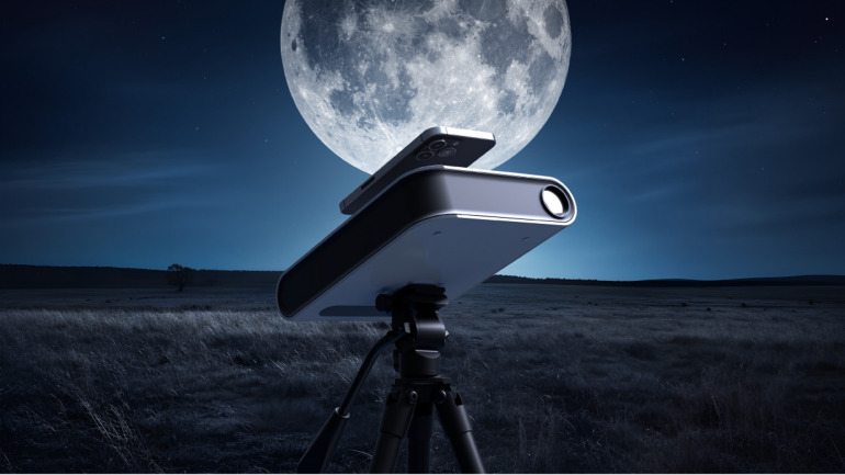 持ち運びもラク！スマホをセットすると太陽や月の観察、撮影ができるスマート天体望遠鏡「Hestia」