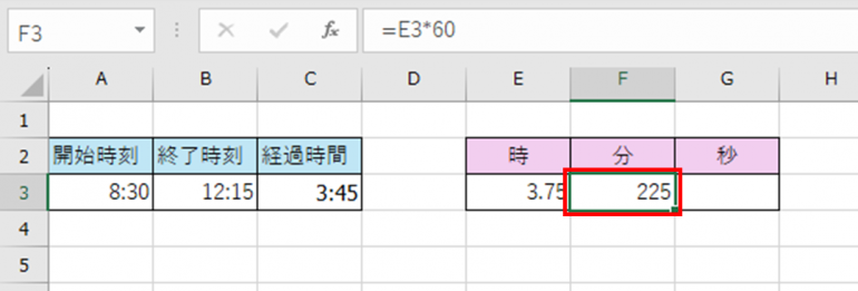 分の計算結果