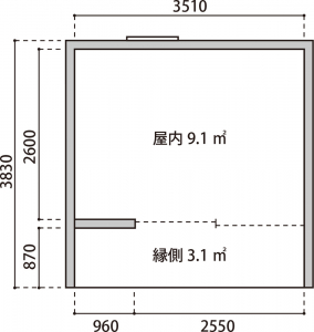 広さは9.1平方メートル