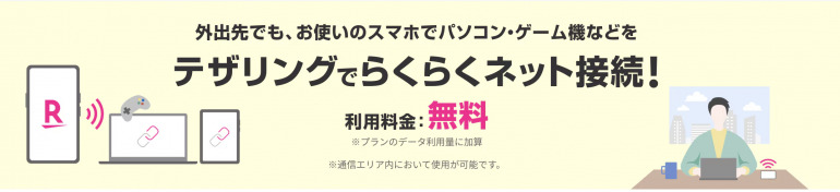 楽天モバイル　テザリング