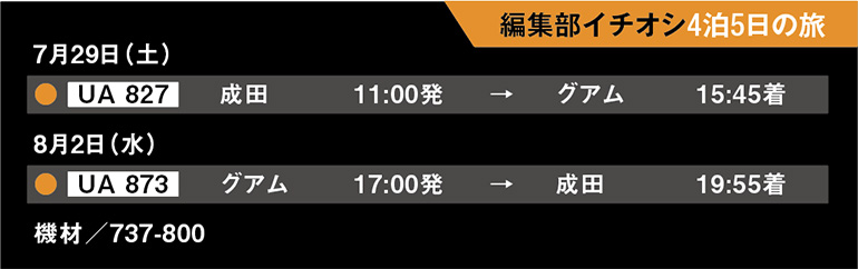 ユナイテッド航空で行くグアム