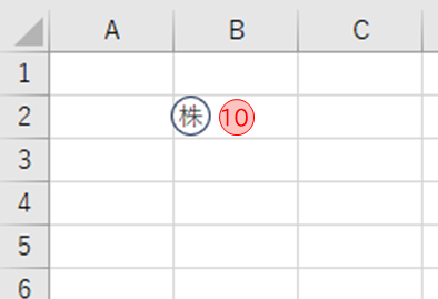 文字と円を重ねる