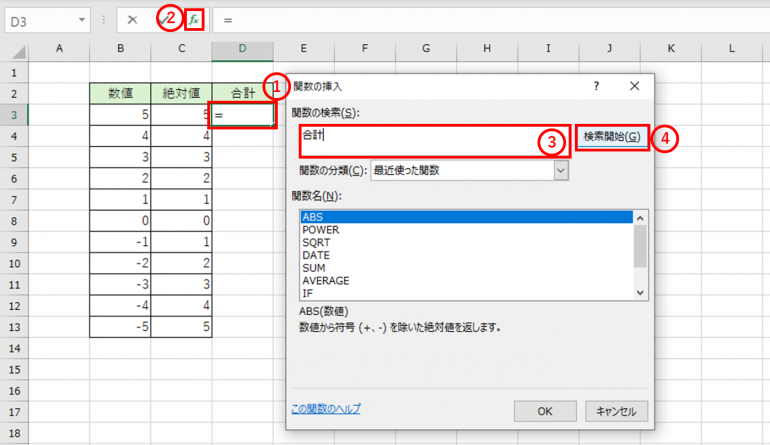 絶対値の合計