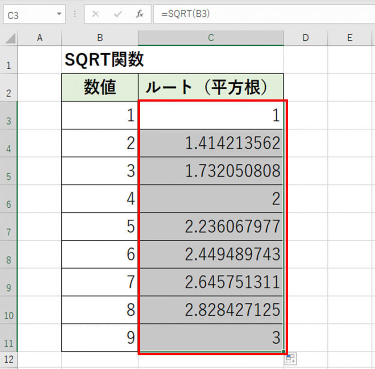 平方根の計算