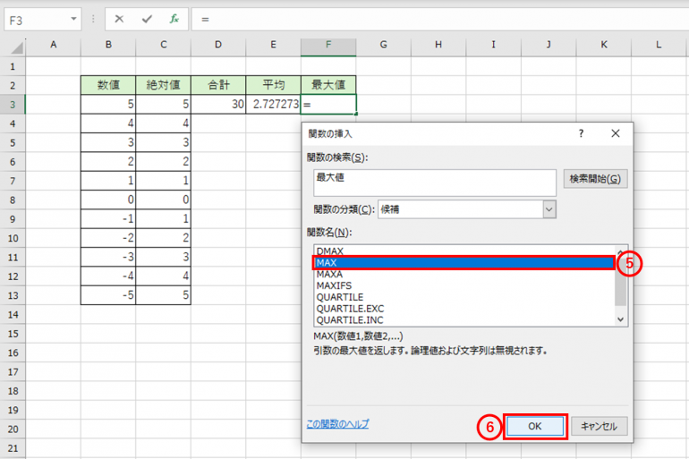 絶対値　MAX関数