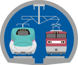 青函トンネルの断面図