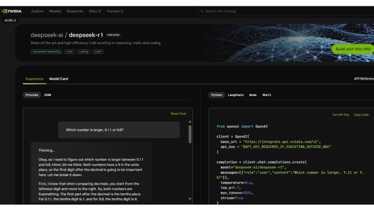 NVIDIA NIMでDeepSeek-R1を利用可能に、エージェント型AIシステムに必要な高い効率性を確保