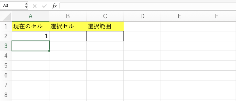 現在の列番号を取得