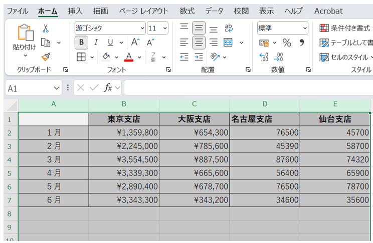「OK」とすると指定した列幅になる。