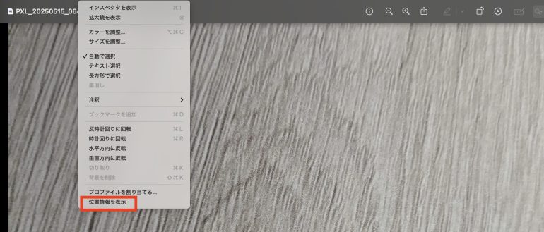 位置情報を表示