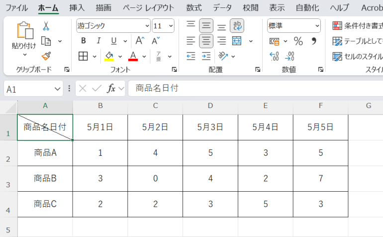 セルに文字を入力する