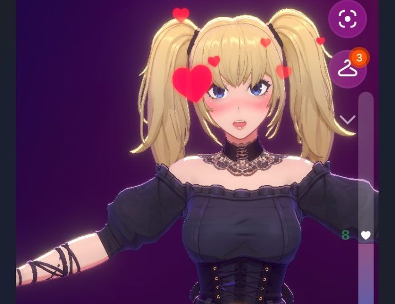 Aniは会話を続けると頬を赤らめたり、ハートが浮かんだりする。