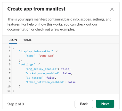 Incoming Webhooksを有効化した画面