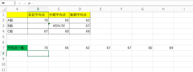 空白とエラーを除外