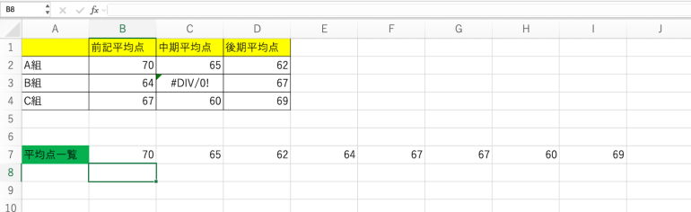 エラーを除外した結果
