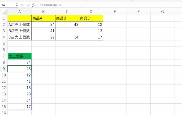空白が飛ばされる