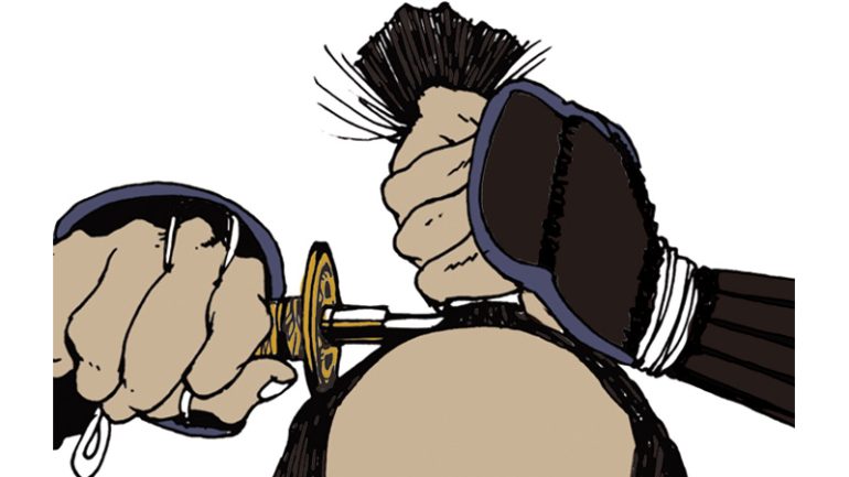 2人の関係に影を落とす髷落とし