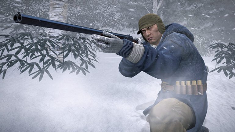 雪山でクマを相手に狩猟バトル！