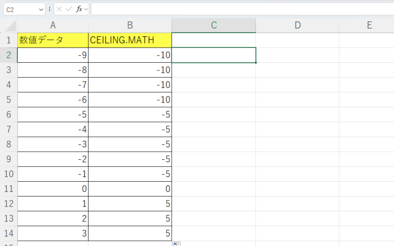 負の数の動作変更結果