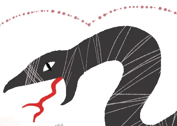 舌が見えているのは危険の象徴。