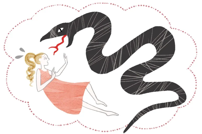 蛇を見て怖い、襲われるなどは警告夢の一種。