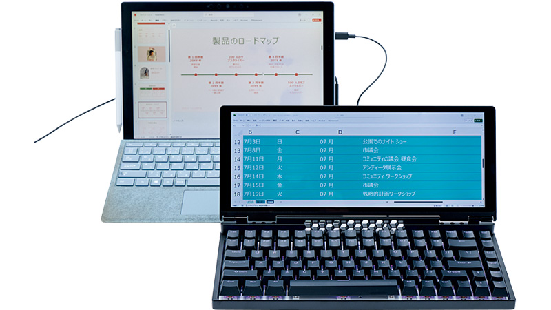 サンコー『10インチモニター搭載メカニカルキーボード』