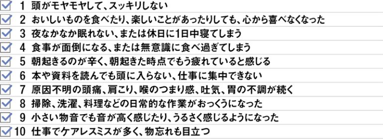 「半うつ」チェックリスト