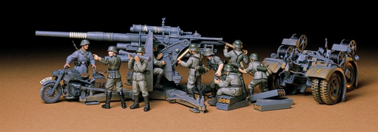 タミヤ『1/35 ドイツ88mm砲(オートバイ付)』